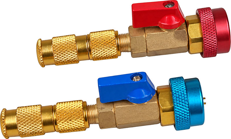 Red and blue refrigerant service couplers
